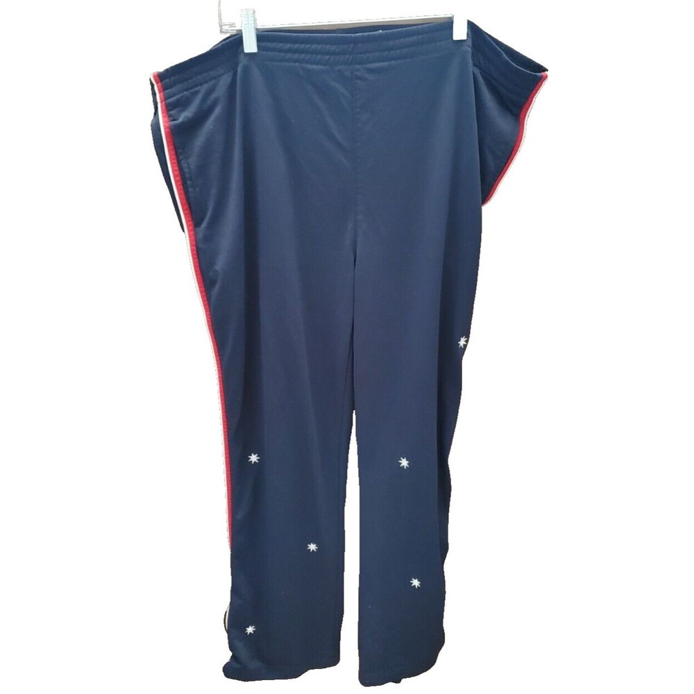 FILA Men’s Sweatpants Large Blue Red Pull On Athletic Joggers Pockets Fleece